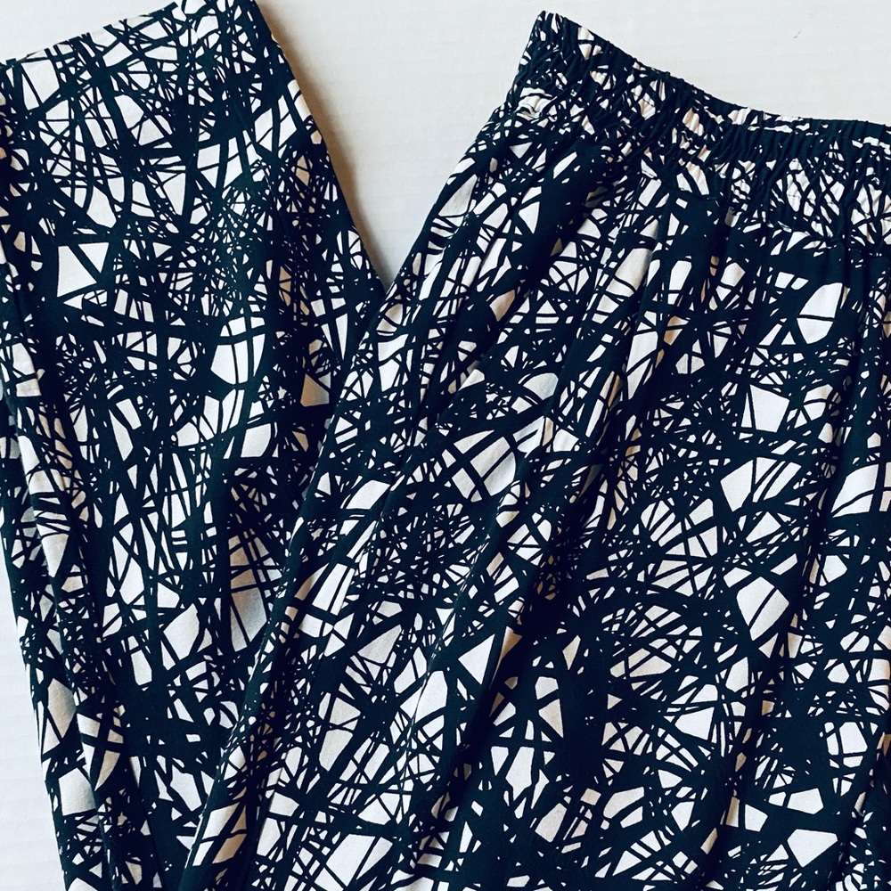 Trouvé by Nordstrom Elastic Waist Pants Black and White Graphic Print Size XS